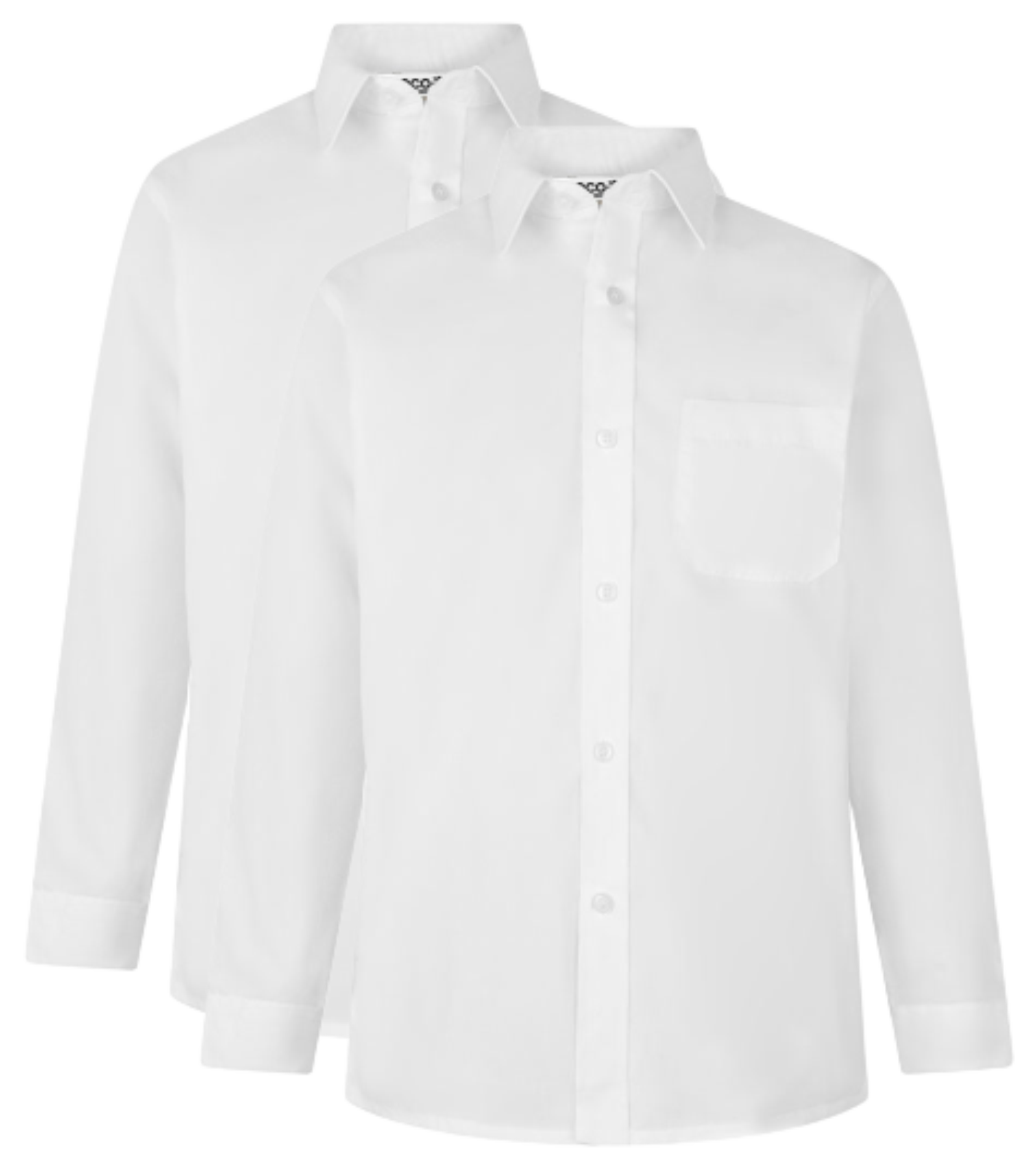 Non iron, regular fit, premium heavyweight fabric, button to neck, chest pocket, strenghted seams for durability. 65/35 Polyester Cotton.